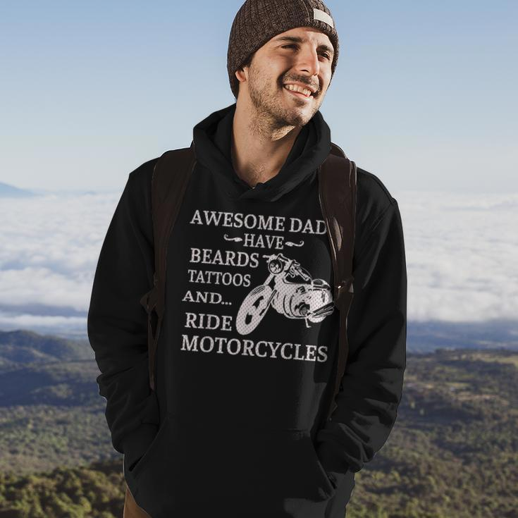 Awesome Dads Have Beards Tattoos And Ride Motorcycles V2 Hoodie Lifestyle