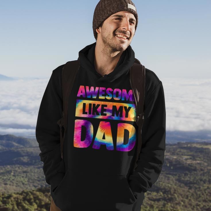 Awesome Like My Dad Matching Fathers Day Family Kids Tie Dye V2 Hoodie Lifestyle