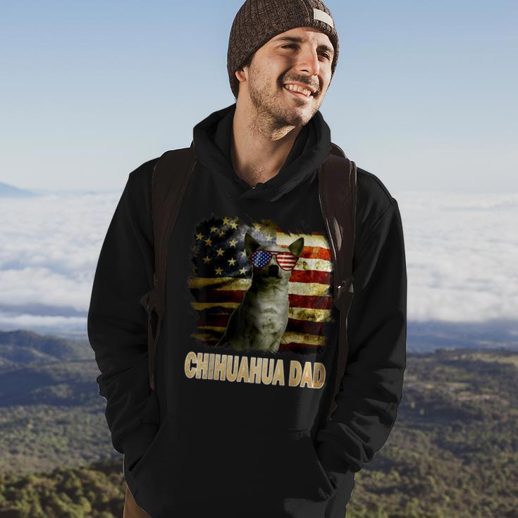 Best Chihuahua Dad Ever American Flag 4Th Of July Vintage Hoodie Lifestyle