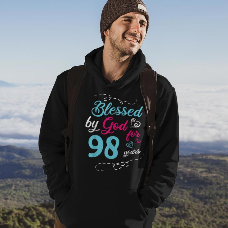 Blessed By God For 98 Years 98Th Birthday Party Celebration Hoodie Lifestyle