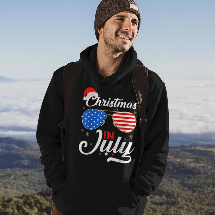 Christmas In July Funny 4Th Of July Beach Summer Christmas Hoodie Lifestyle