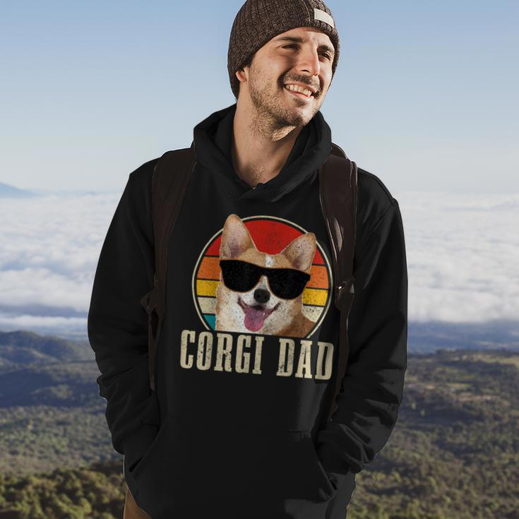 Corgi Dad Vintage Sunglasses Funny Corgi Dog Owner Hoodie Lifestyle