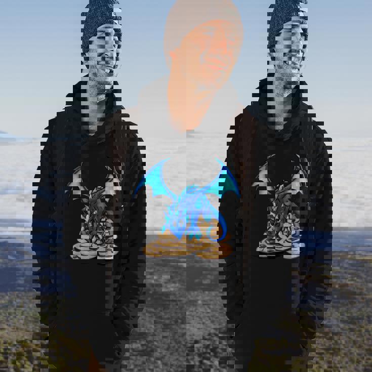 Cute Blue Dragon And His Cookie Treasure Hoard Hoodie Lifestyle