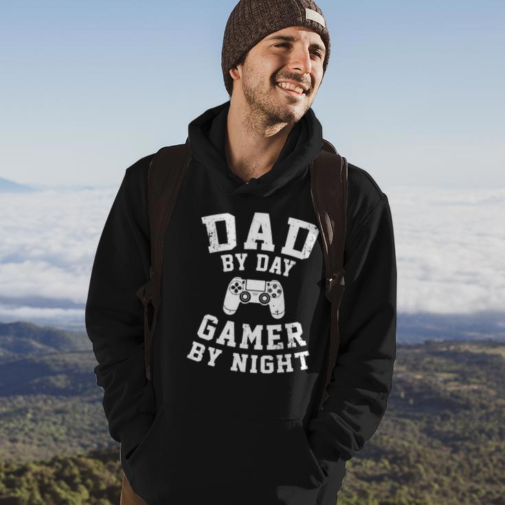 Dad By Day Gamer By Night Cool Gaming Father Gift Idea Hoodie Lifestyle