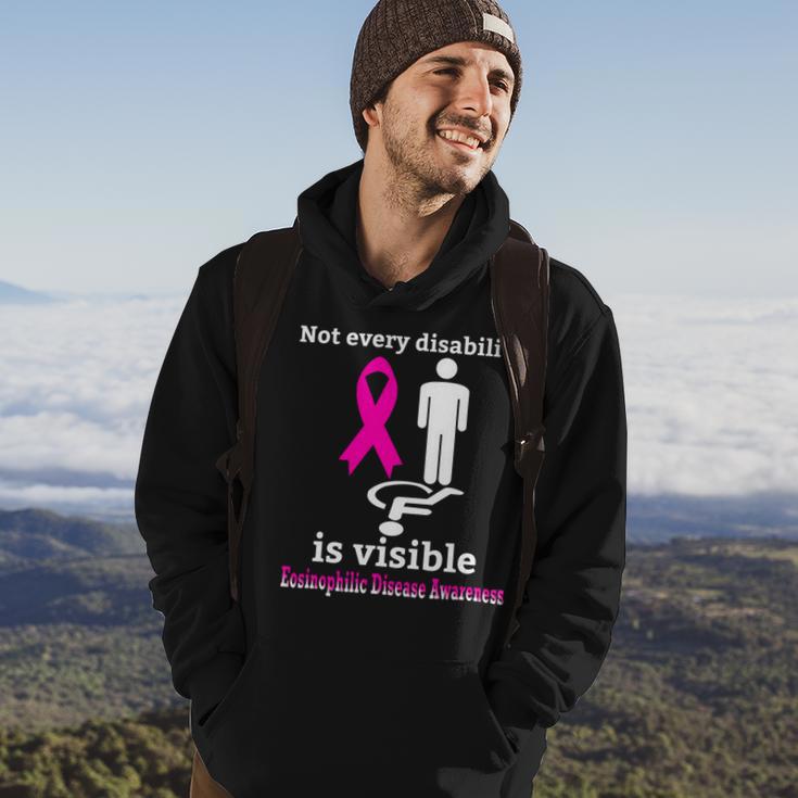 Every Disability Is Visible Eosinophilic Disease Awareness Pink Ribbon Eosinophilic Disease Eosinophilic Disease Awareness Hoodie Lifestyle