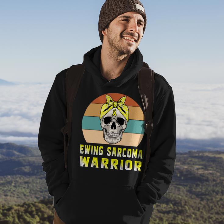 Ewings Sarcoma Warrior Skull Women Vintage Yellow Ribbon Ewings Sarcoma Ewings Sarcoma Awareness Hoodie Lifestyle