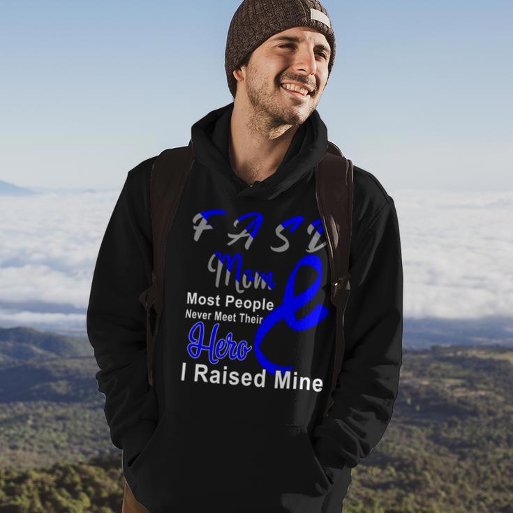 Fasd Mom Most People Never Meet Their Hero I Raised Mine Blue And Grey Ribbon Fetal Alcohol Spectrum Disorder Fetal Alcohol Spectrum Disorder Awareness Hoodie Lifestyle