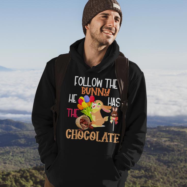 Follow The Bunny He Has Chocolate Hoodie Lifestyle