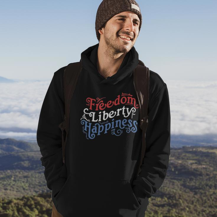Freedom Liberty Happiness Red White And Blue Hoodie Lifestyle
