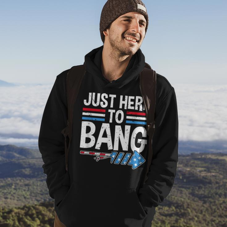 Funny Im Just Here To Bang 4Th Of July Patriotic Hoodie Lifestyle