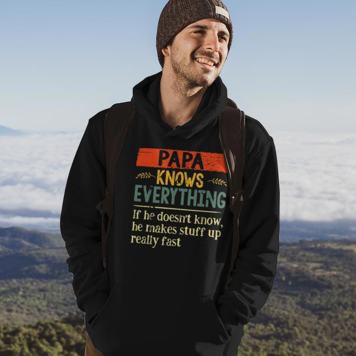 Funny Papa Knows Everything If He Doesnt Know Fathers Day Hoodie Lifestyle