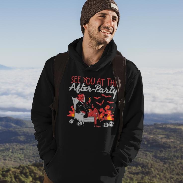 Funny See You At The After-Party Hell Devil Skull Casual Hoodie Lifestyle