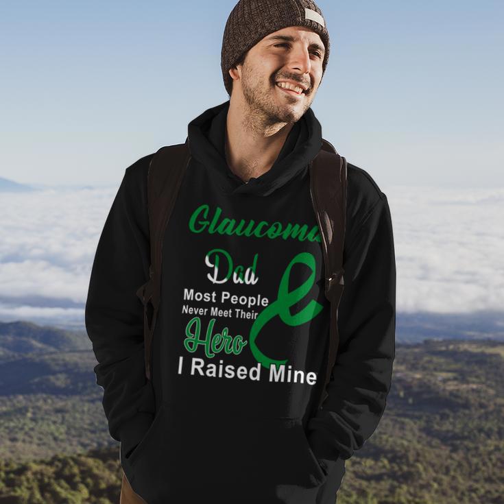 Glaucoma Dad Most People Never Meet Their Hero I Raised Mine Green Ribbon Glaucoma Glaucoma Awareness Hoodie Lifestyle