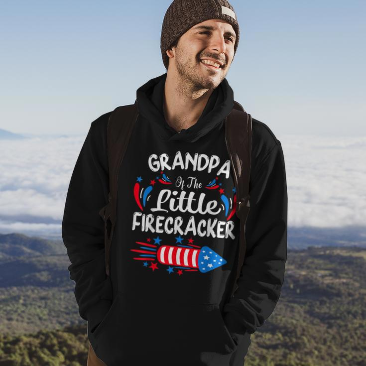 Grandpa Of The Little Firecracker 4Th Of July Birthday Party Hoodie Lifestyle