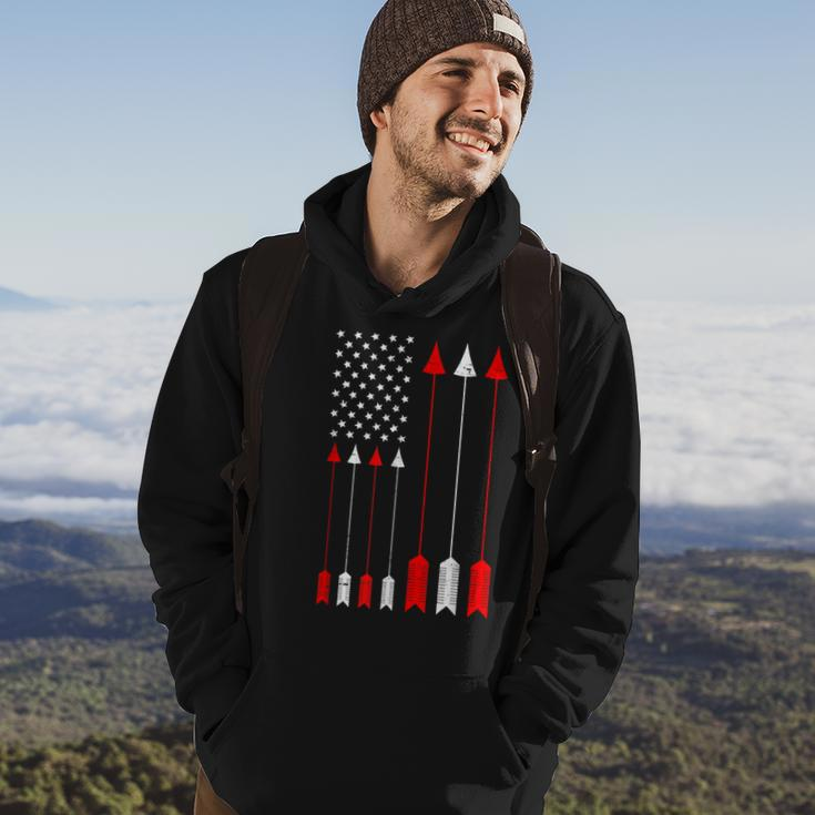 Hunting Archer American Flag Bowhunting Hunter Men  V2 Hoodie Lifestyle