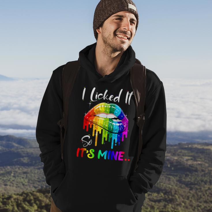 I Licked It So Its Mine Funny Lesbian Gay Pride Lgbt Flag Hoodie Lifestyle