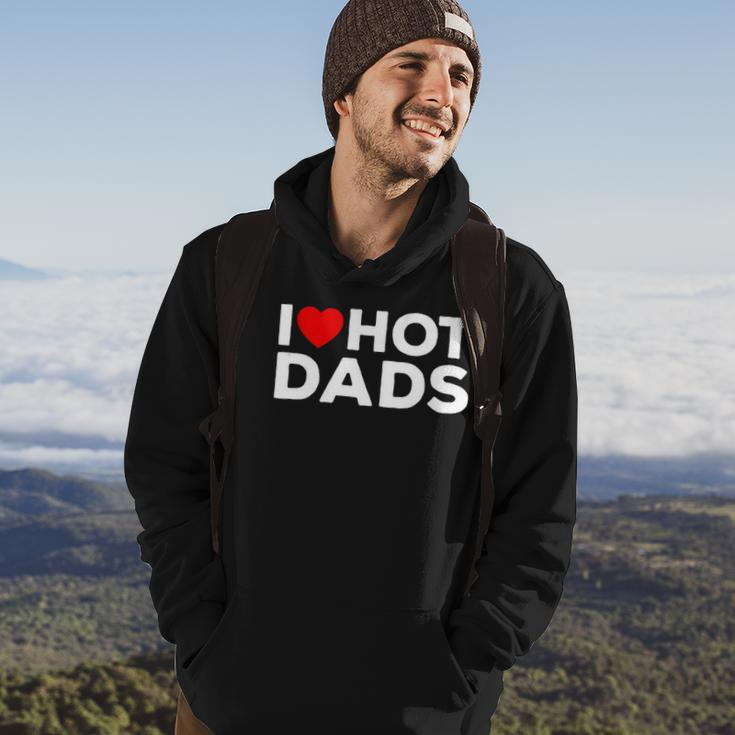 I Love Hot Dads Red Heart Funny Hoodie Lifestyle