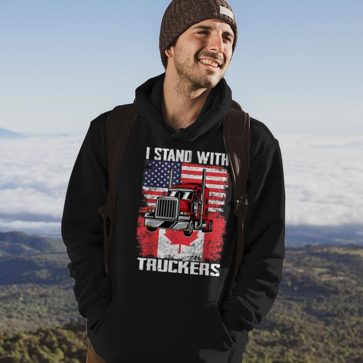 I Stand With Truckers - Truck Driver Freedom Convoy Support Hoodie Lifestyle