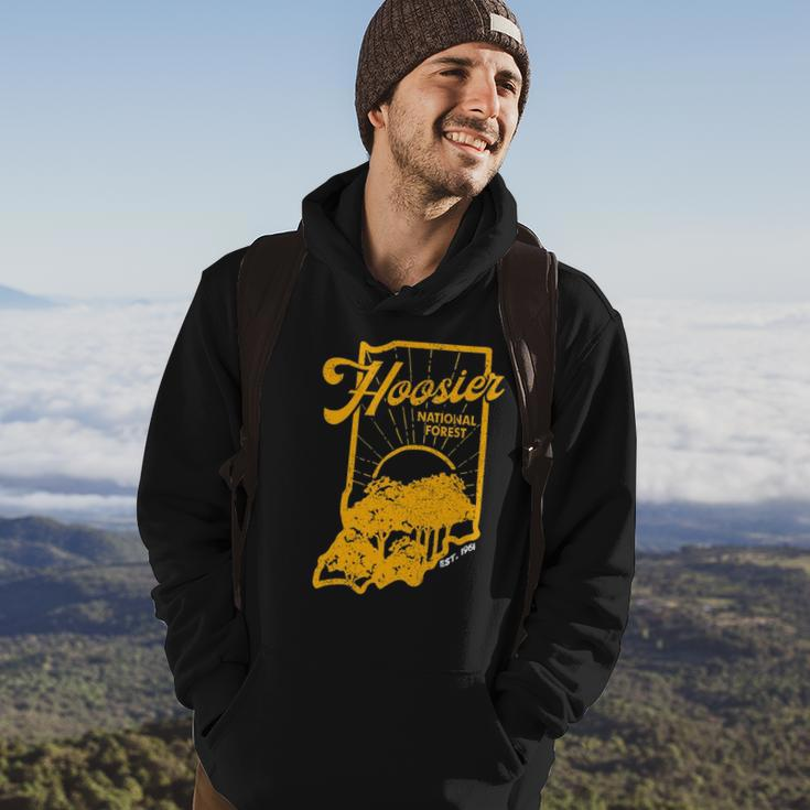 Indiana State Hoosier National Forest Retro Vintage Hoodie Lifestyle