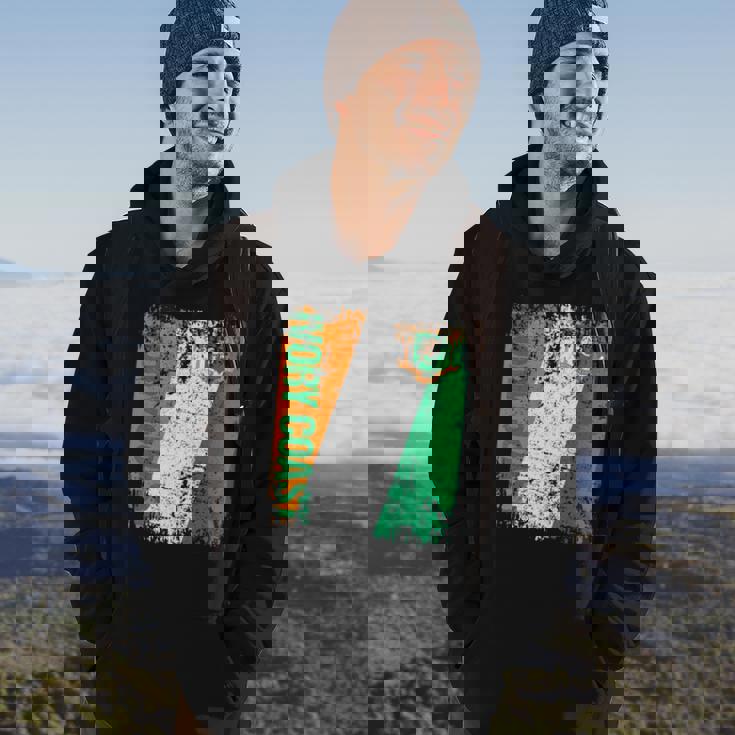 Ivory Coast Flag Vintage Distressed Ivory Coast Hoodie Lifestyle