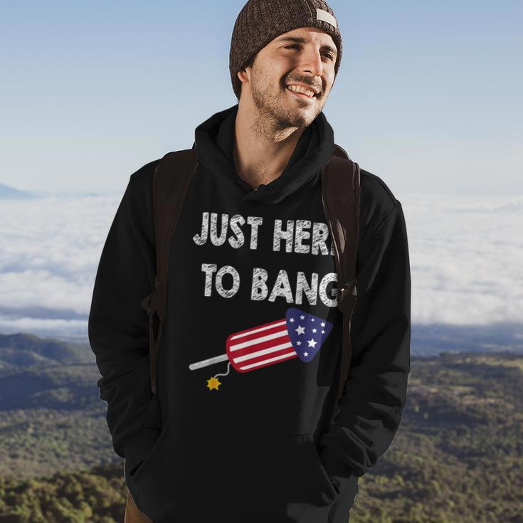 Just Here To Bang 4Th July American Flag - Independence Day Hoodie Lifestyle