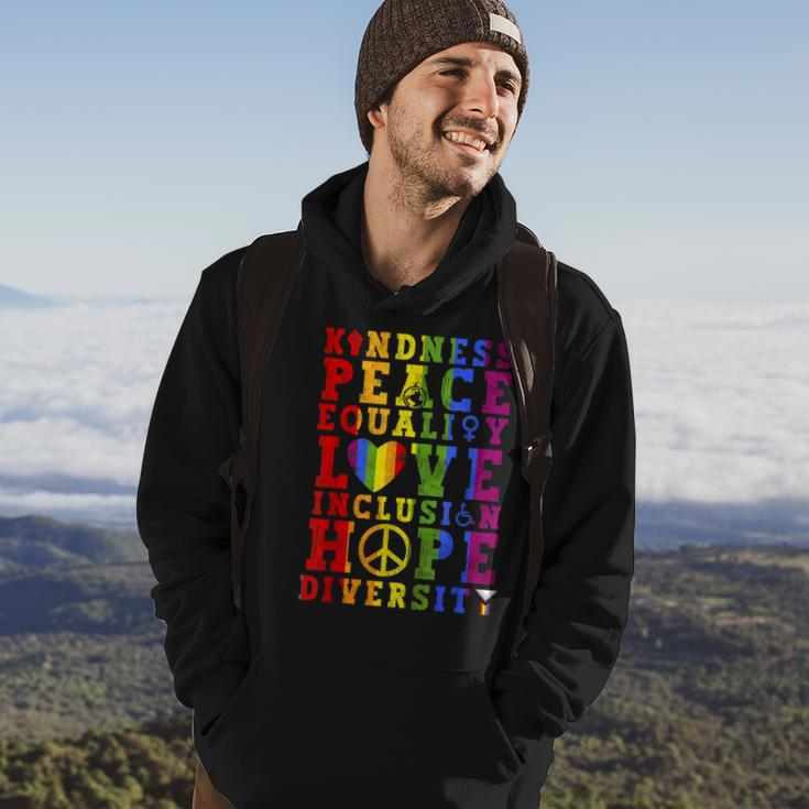 Kindness Equality Love Lgbtq Rainbow Flag Gay Pride Month Hoodie Lifestyle