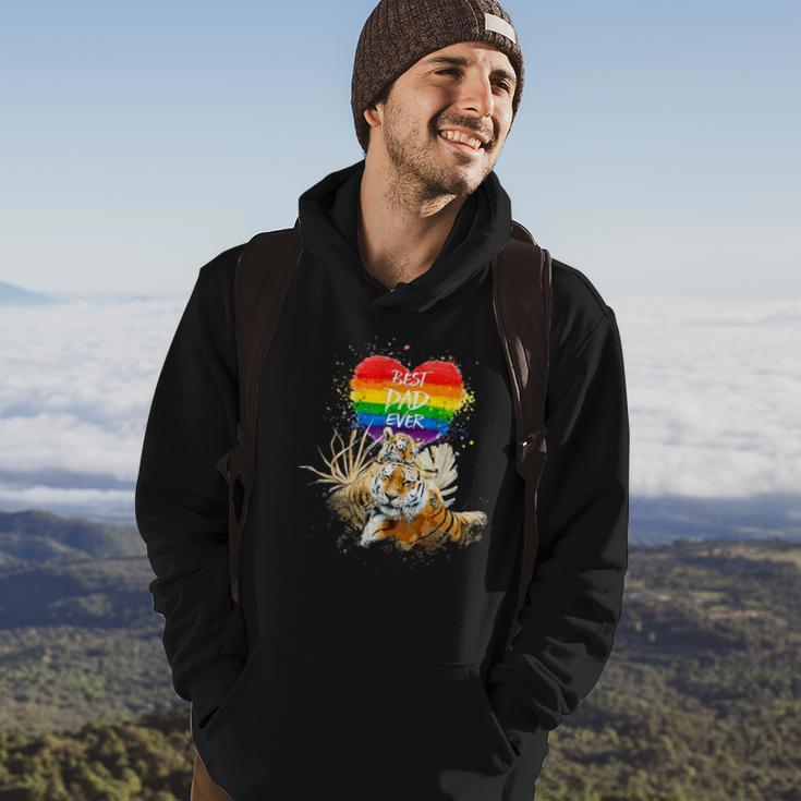 Lgbt Pride Daddy Tiger Rainbow Best Dad Ever Fathers Day Hoodie Lifestyle