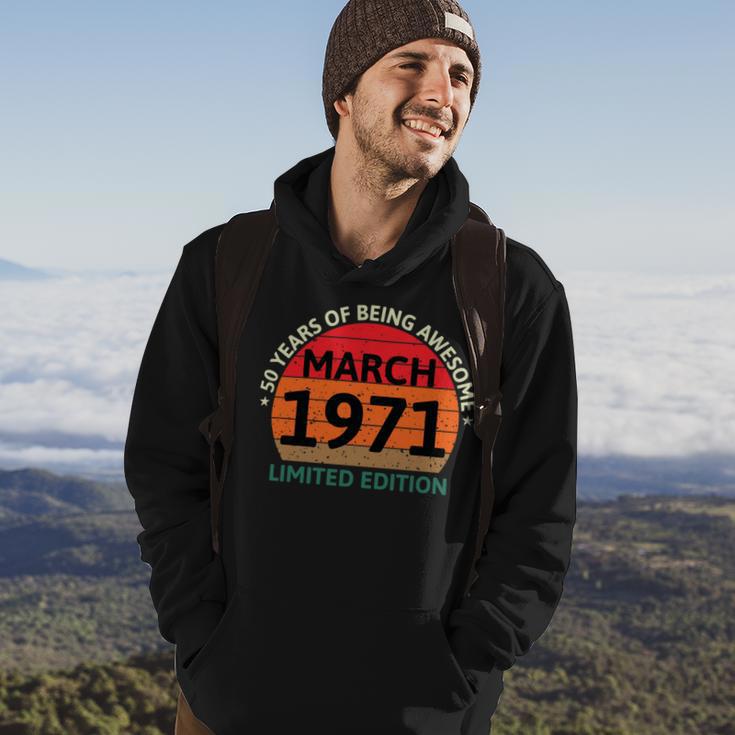 March 1971 50 Years Old Retro Vintage 50Th Birthday Hoodie Lifestyle