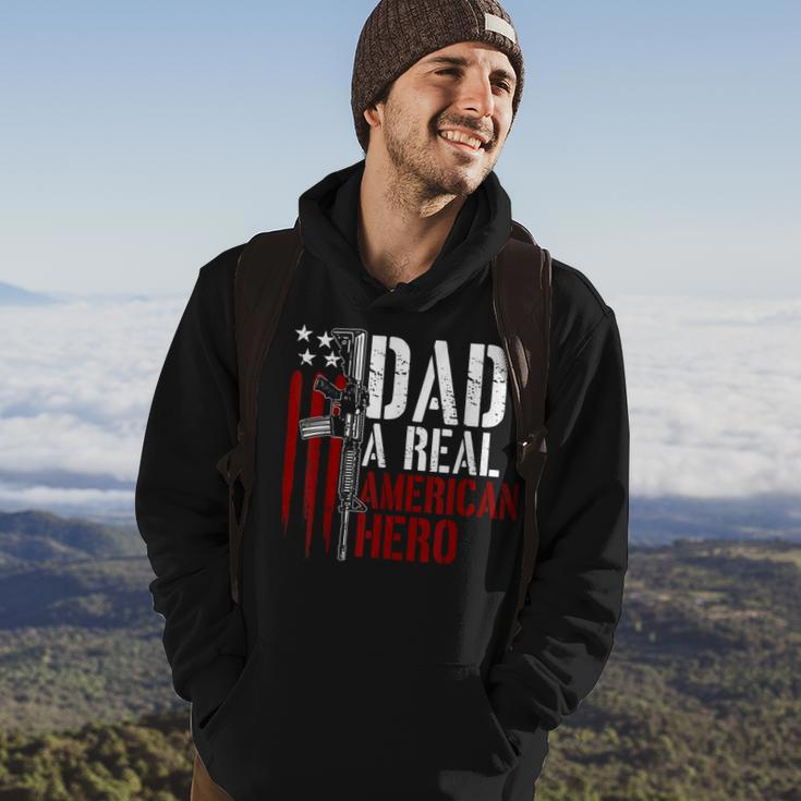 Mens Dad A Real American Hero Daddy Gun Rights Ar-15 4Th Of July Hoodie Lifestyle