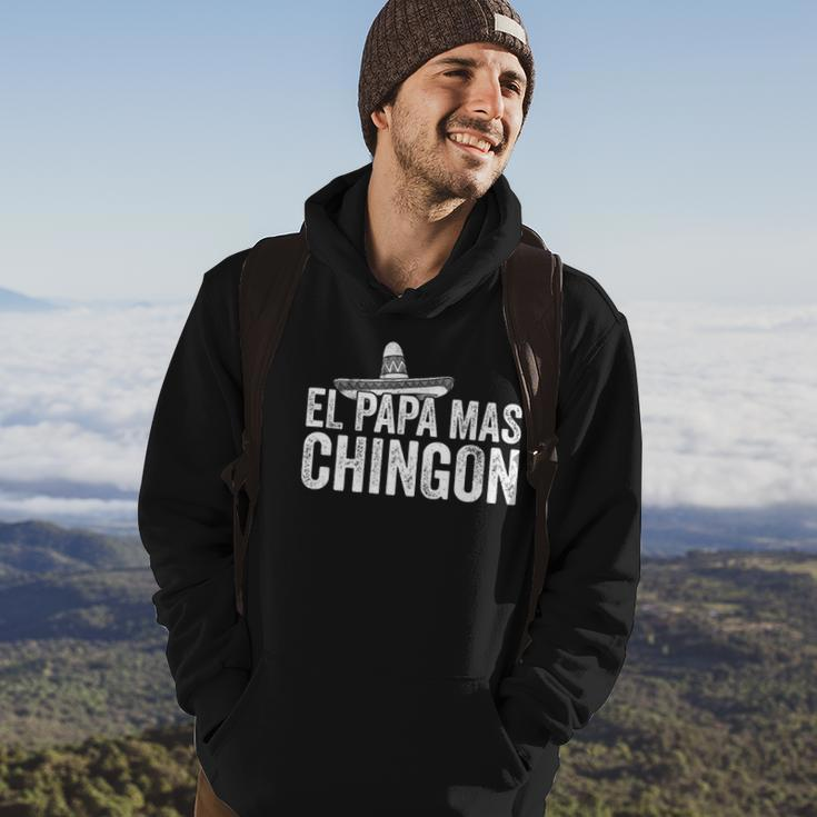 Mens El Papa Mas Chingon Mexican Hat Spanish Fathers Day Gift Hoodie Lifestyle