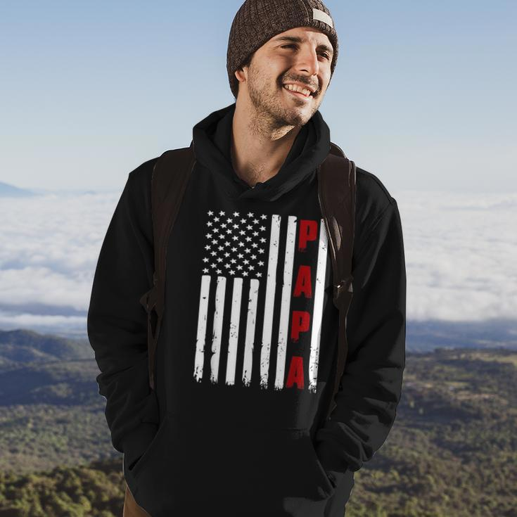 Mens Fathers Day Best Dad Ever Usa American Flag Hoodie Lifestyle