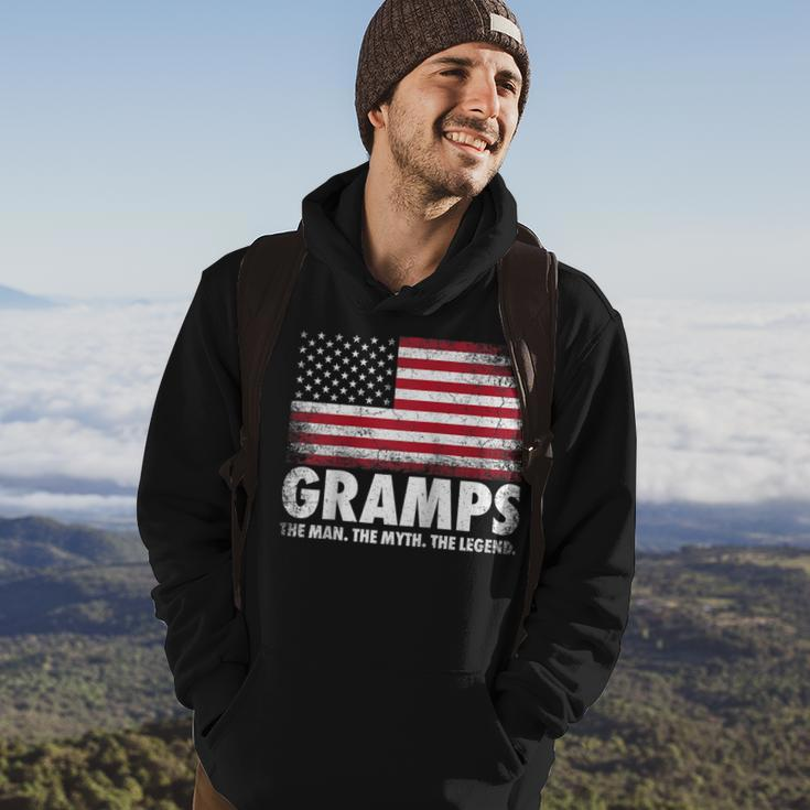 Mens Gramps The Man Myth Legend Fathers Day 4Th Of July Grandpa Hoodie Lifestyle