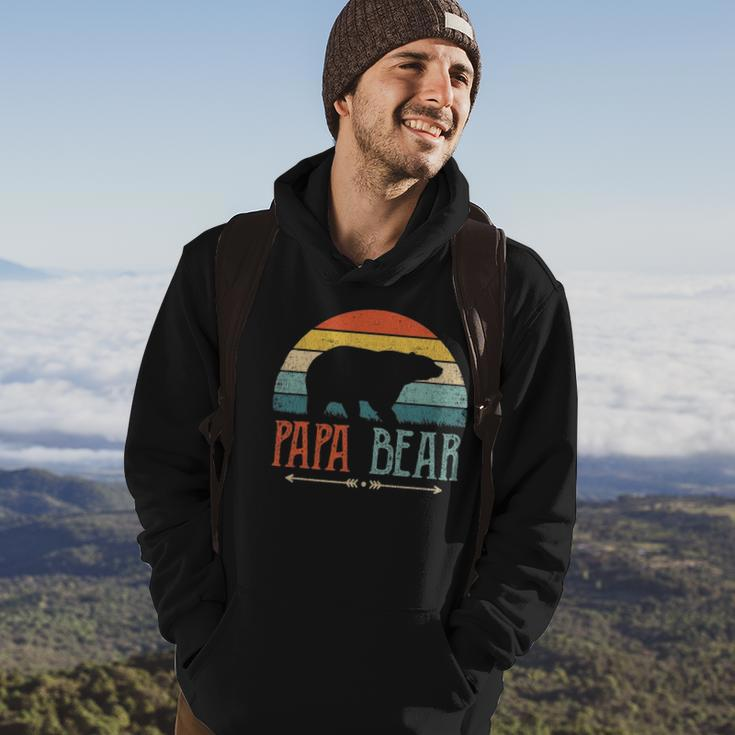Mens Papa Bear Vintage Daddy Fathers Day Retro Dad Hoodie Lifestyle