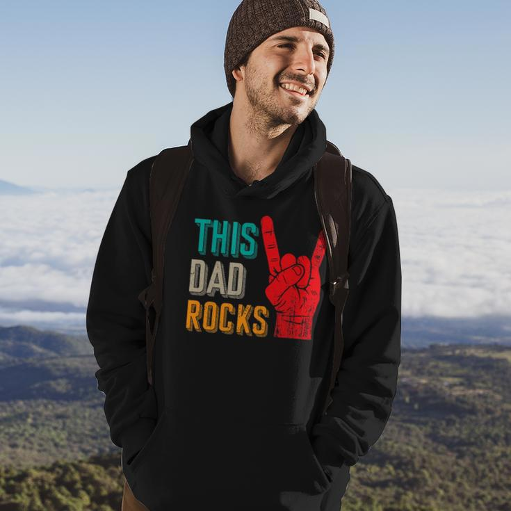 Mens This Dad Rocks Desi For Cool Father Rock And Roll Music Hoodie Lifestyle