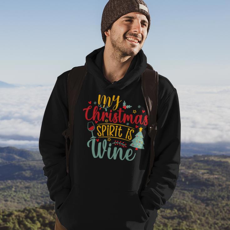 My Christmas Spirit Is Wine Funny 555 Shirt Hoodie Lifestyle