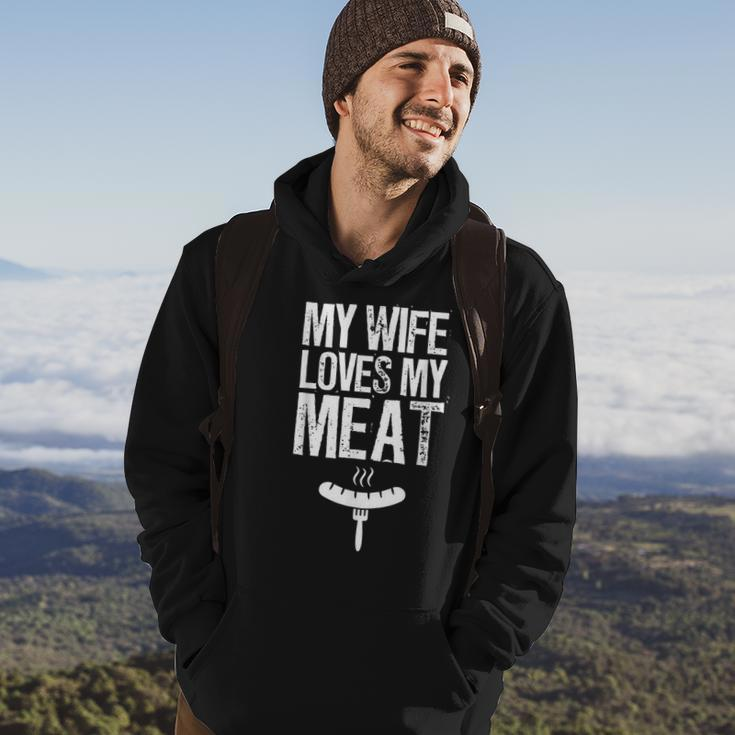 My Wife Loves My Meat Funny Grilling Bbq Lover Hoodie Lifestyle