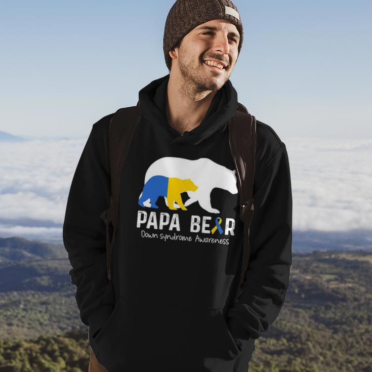 Papa Bear Support Down Syndrome Awareness Fathers Day Hoodie Lifestyle