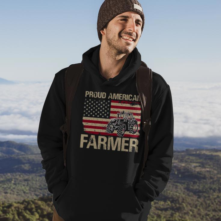 Proud American Farmer Usa Flag Patriotic Farming Gift Hoodie Lifestyle