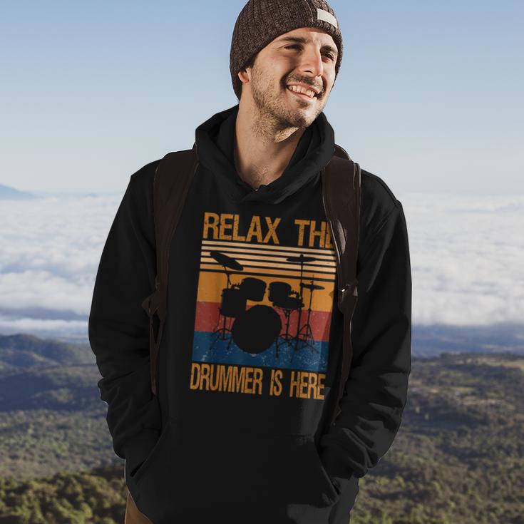 Relax The Drummer Here Hoodie Lifestyle