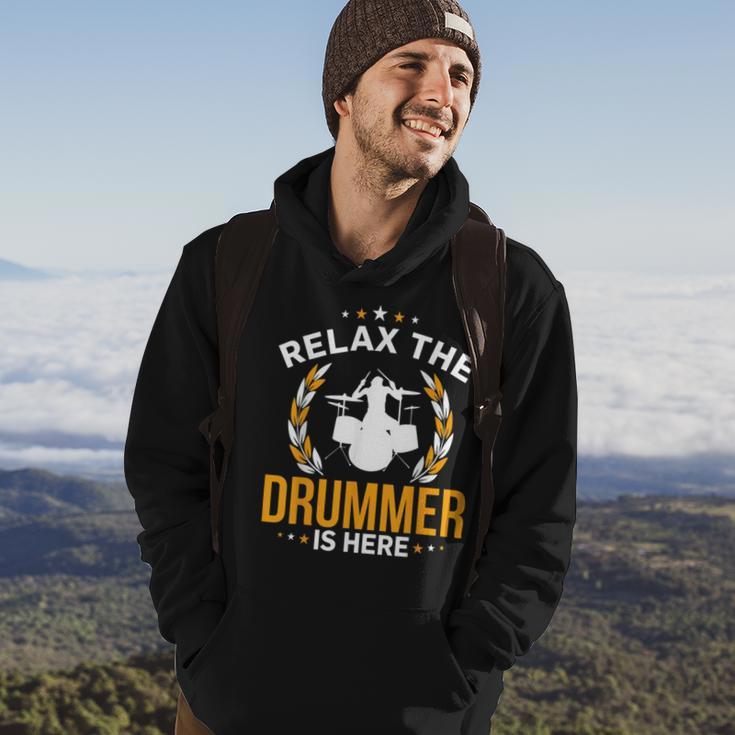 Relax The Drummer Here Hoodie Lifestyle
