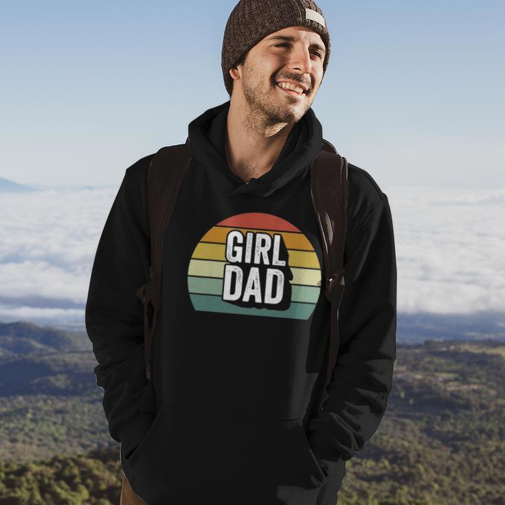 Retro Girl Dad Proud Father Love Dad Of Girls Vintage Hoodie Lifestyle