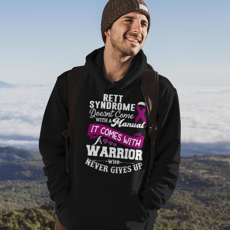 Rett Syndrome Doesnt Come With A Manual It Comes With A Warrior Who Never Gives Up Purple Ribbon Rett Syndrome Rett Syndrome Awareness Hoodie Lifestyle