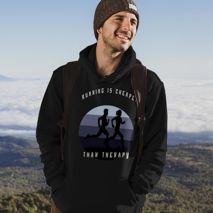 Running Is Cheaper Than Therapy Hoodie Lifestyle