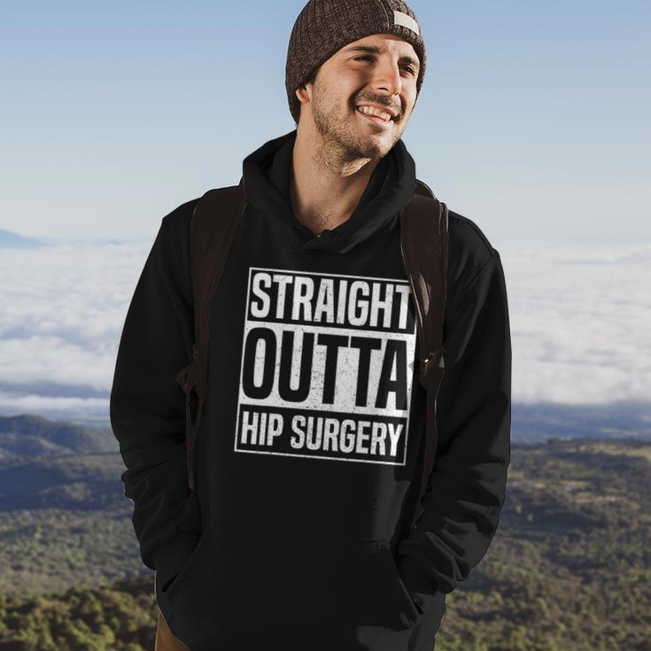Straight Outta Hip Surgery Funny Hip Replacement Funny Hoodie Lifestyle
