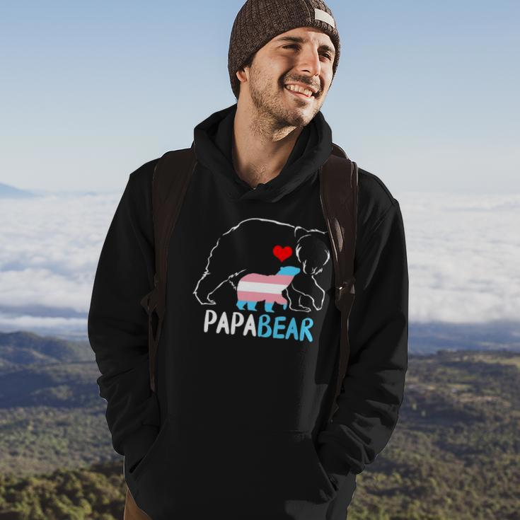 Trans Papa Bear Proud Dad Rainbow Transgender Fathers Day Hoodie Lifestyle
