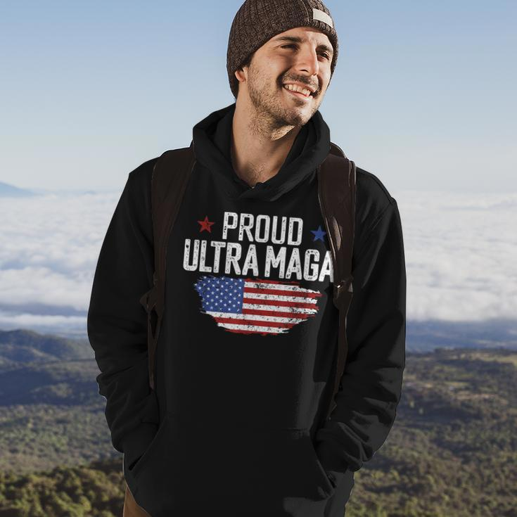 Ultra Maga American Flag Disstressed Proud Ultra Maga Hoodie Lifestyle