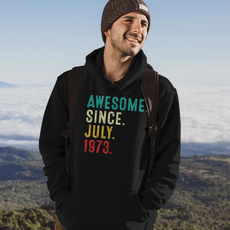 Vintage Awesome Since July 1973 Retro Born In July 1973 Bday Hoodie Lifestyle