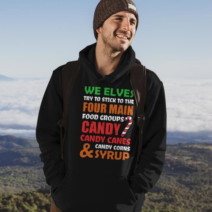 We Elves Try To Stick To The Four Main Food Groups Funny Christmas 608 Trending Shirt Hoodie Lifestyle