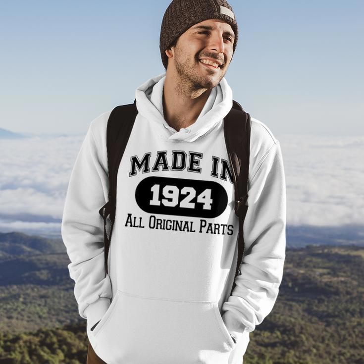 1924 Birthday Made In 1924 All Original Parts Hoodie Lifestyle