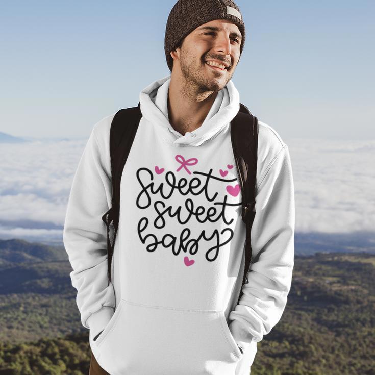 Baby Shower Text Pink Heart Ribbon Design Sweet Sweet Baby Hoodie Lifestyle